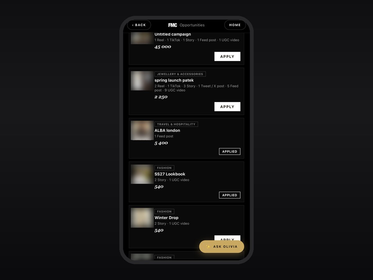 The Campaigns and deal messaging screen in the FMC app
