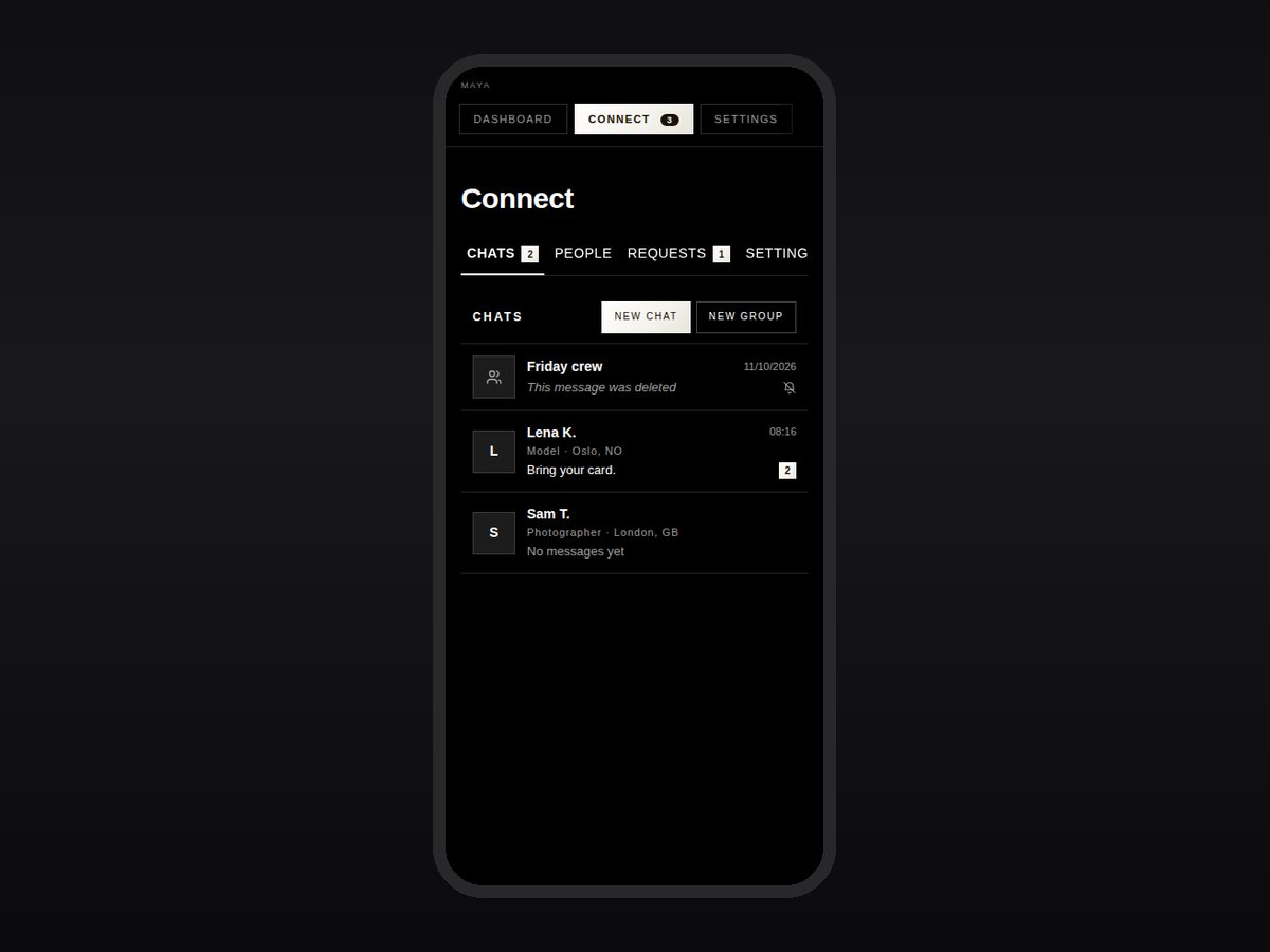 The Connect screen in the FMC app